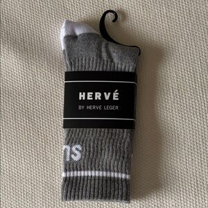 Herve Leger Gray and White Casual Socks